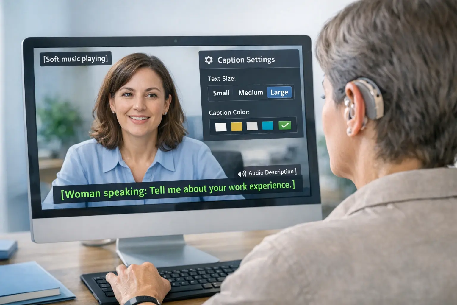 Practical accessibility in AI interviews: Live captioning and assistive technologies empower candidates with hearing impairments.