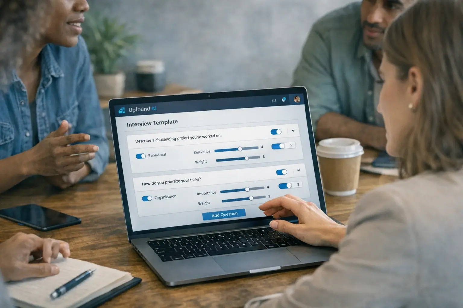 Practical application: Customizing bias-resistant interview templates using Upfound AI's platform features by HR professionals.